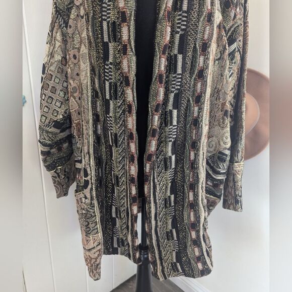 VTG The Icing Sweater Patchwork Metallic Maximalist Rock Boho Whimsigoth Y2K - Picture 4 of 7